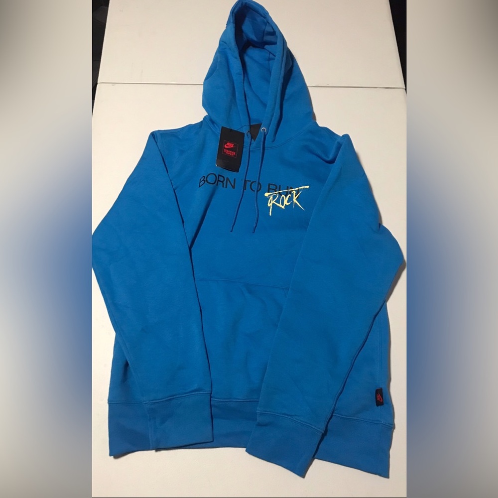 Nike Men’s Bright Blue 'Born to Rock' Crewneck Hoodie